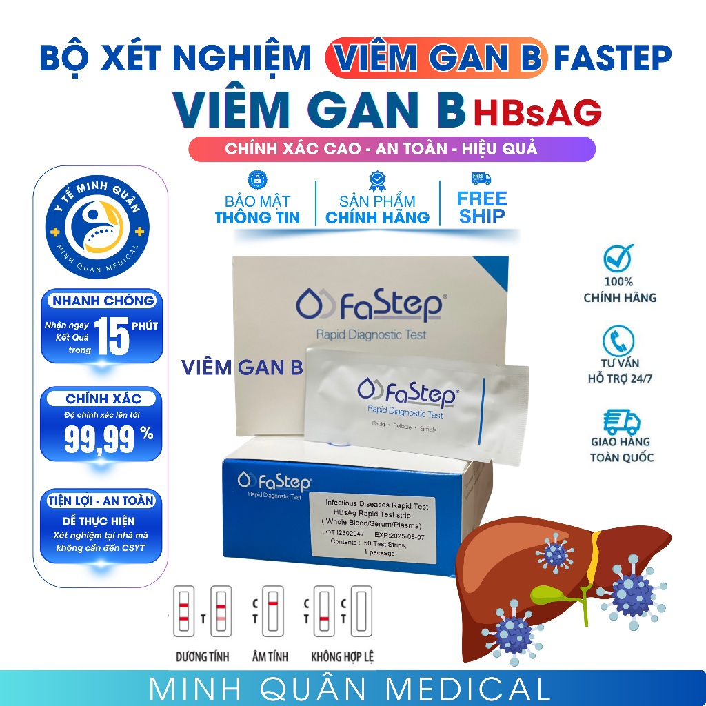 [ hỏa tốc ] Bộ que test xét nghiệm nhanh VIÊM GAN B - Sản phẩm chính hãng