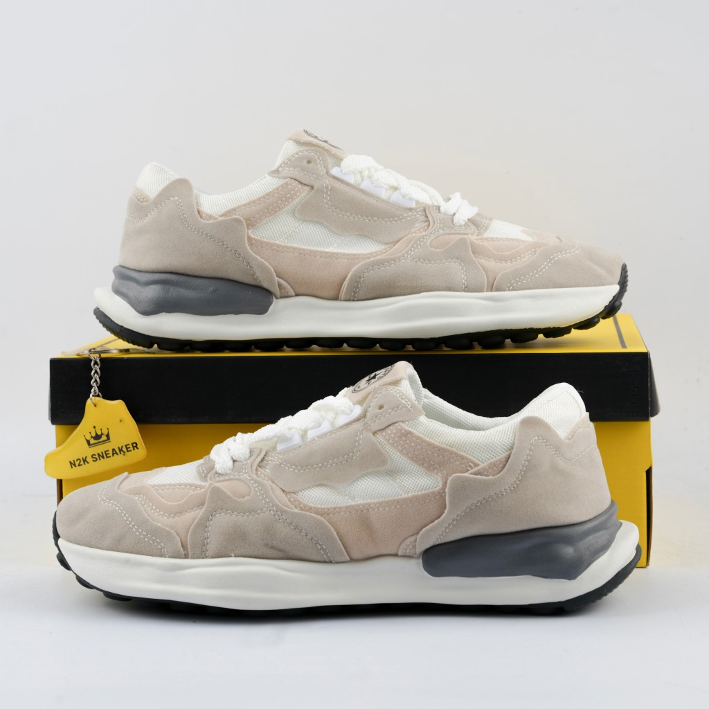 Giày Sneaker N2K RetroWave Beige/White Phong Cách Retro Hiện Đại Chất Liệu Suede Mềm Mại Và Lưới Tho