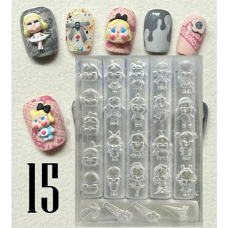  Khuôn silicone nail charm 100 Mẫu BABY CRY SKULL PANDA DIMOO BLIND BOX 3D Sắc Nét Nail gel resin uv 
