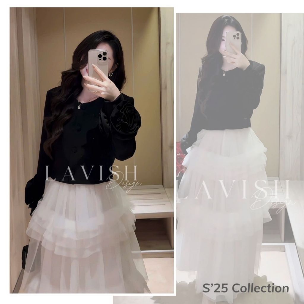 Áo Dài Tay Đính Hoa Thanh Lịch Chất Liệu Cao Cấp Thoải Mái, Phù Hợp Trong Nhiều Dịp Lavish Design - 