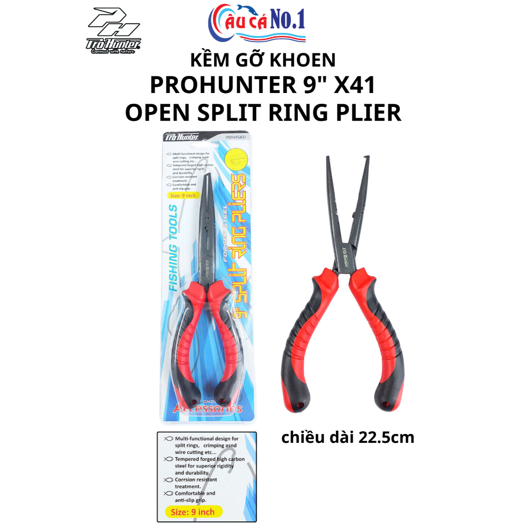 KỀM GỠ KHOEN CÂU CÁ - PROHUNTER X41 OPEN SPLIT RING PLIER 9"