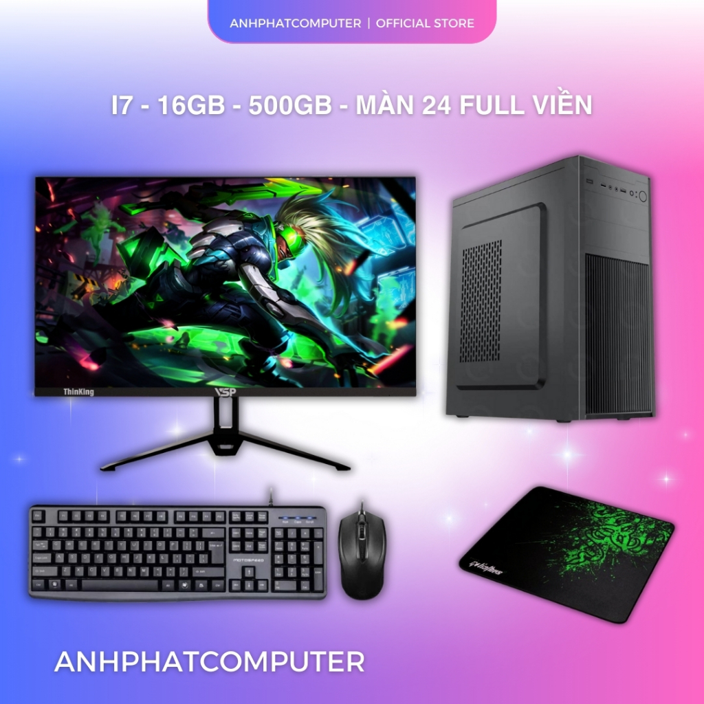 PC Core i7 RAM 12GB SSD 240GB màn hình 21.5 inch – phù hợp edit video nhẹ