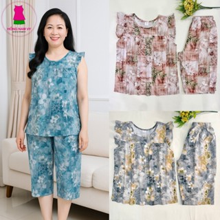  Đồ bộ trung niên lửng cánh tiên tole lanh 2 da 48-75kg loại đẹp 