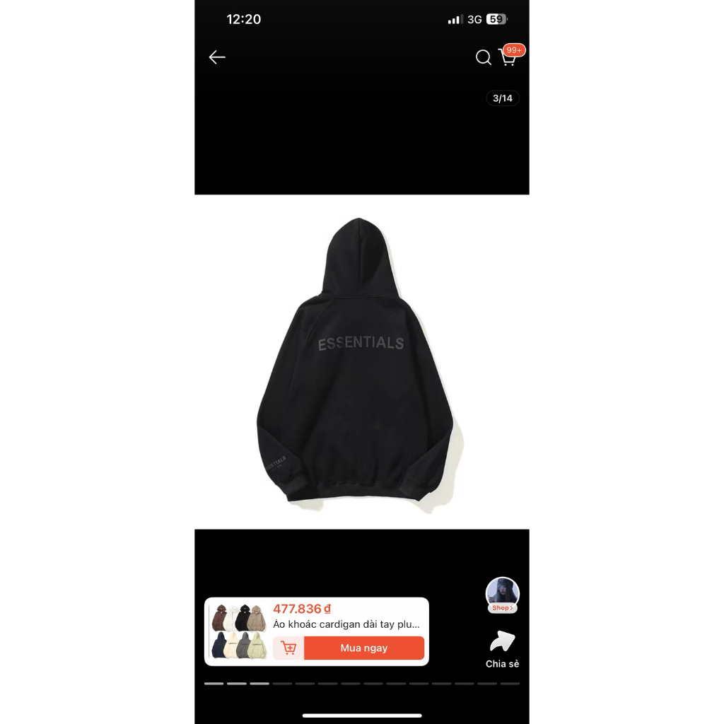 Áo hoodie Essentials
