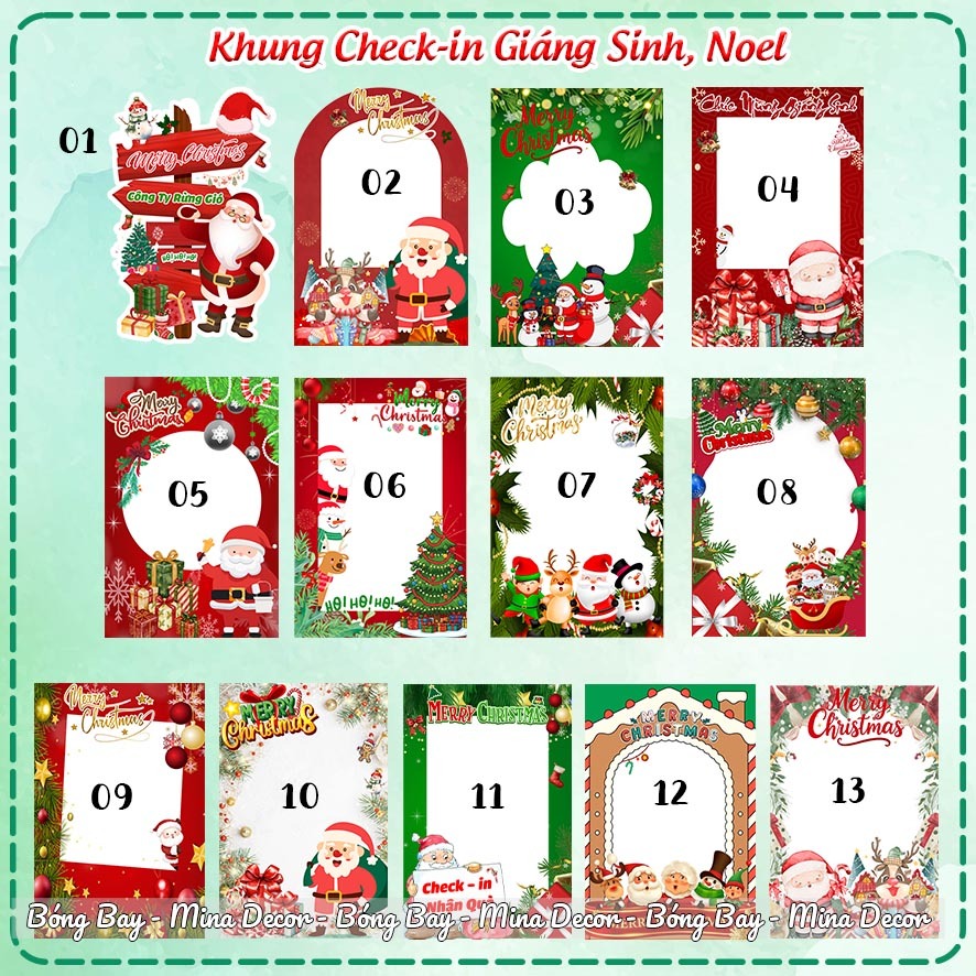 Khung chụp ảnh check-in ngày Giáng Sinh, Noel Trang Trí
