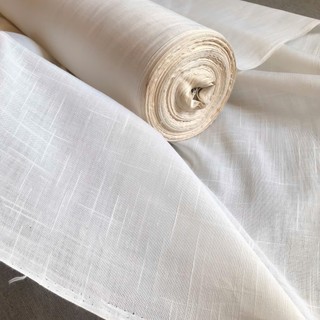 Vải Xô Xước Màu Trắng Ngà Khổ 1m1 - Chất Thô Nhẹ, Không Giãn, Sớ Thưa - Áo Kiểu, Làm Màn, Trải Bàn