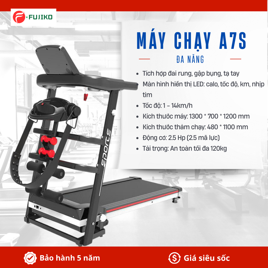 Máy chạy bộ điện tại nhà, Máy chạy bộ điện A7N- AB chính hãng,