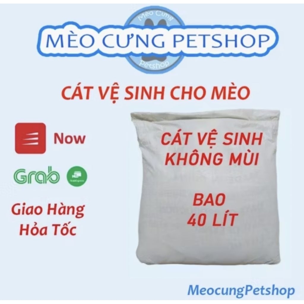 Cát vệ sinh cho mèo không mùi, bao xá 40 lít