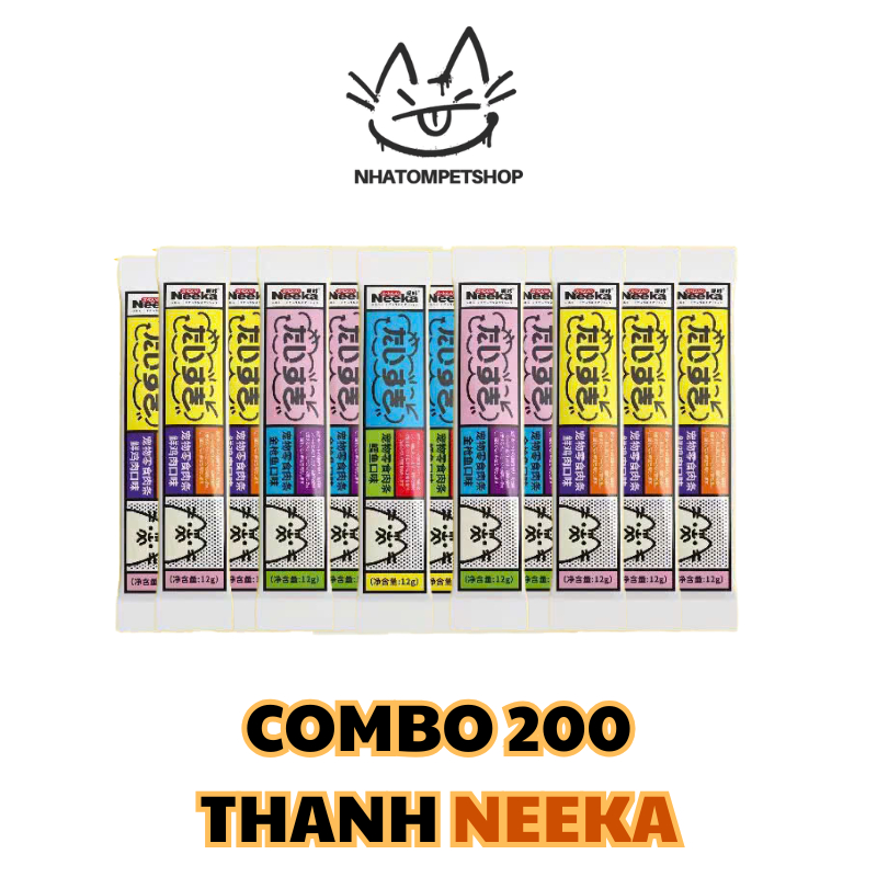 [Combo 200 thanh] Súp thưởng NEEKA thịt thật cho mèo - gói 12gr súp thưởng cho mèo mọi lứa tuổi NEEK