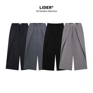  Quần Dài Vạt Chéo Ống Rộng Ly Lệch Unisex LIDER ROLLING STRAIGHT TROUSERS 