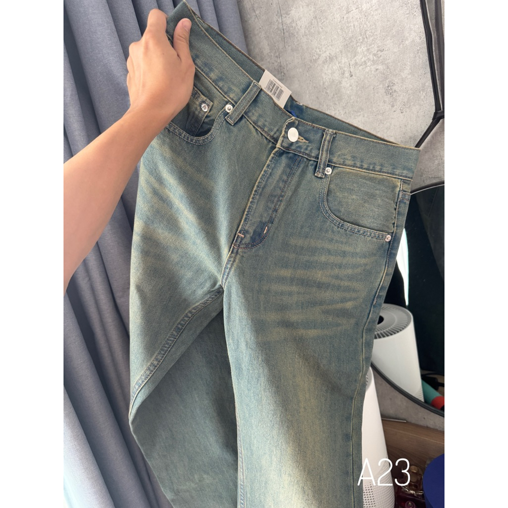 81 BOUTIQUE - Quần Jean Nam Xanh Rêu Ống Suông A23, Quần Jeans Chất Denim Mềm Êm Dễ Phối Đồ