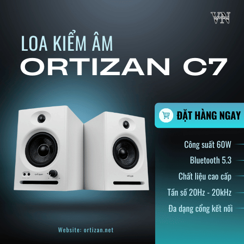 Loa Kiểm Âm Ortizan C7 60W – Loa Monitor Studio - Điều Chỉnh Bass Treble – Loa Kiểm Âm Chuyên Nghiệp