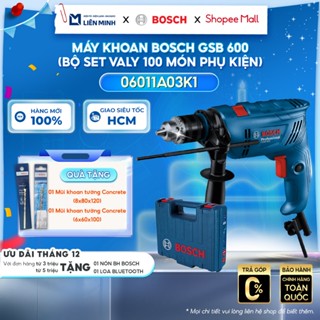  GSB 600 SET  06011A03K1  -  Máy Khoan Động Lực Bosch GSB 600 SET - Bộ Phụ Kiện 100 Món 