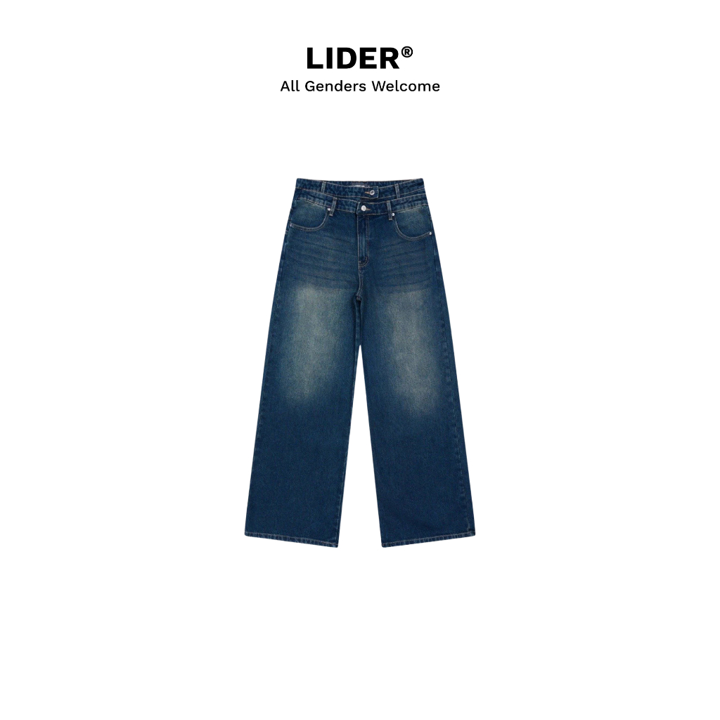 Quần Jeans 2 Lưng Wash Loang Unisex LIDER TWIN WAIST WASHED JEANS