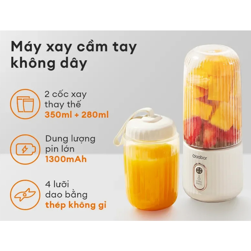 Máy xay sinh tố cầm tay Gaabor FP03T WH01A