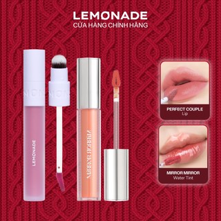  Combo Lemonade Son kem mịn lì thuần chay perfect couple lip 3.5g và Son tint bóng bền màu Mirror Mirror Water Tint 4g 