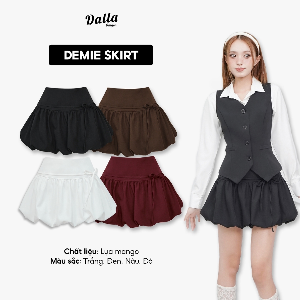 DALLA Chân váy bí phối nơ (CV19)