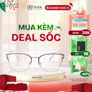  Kính Mắt Mèo HMK Eyewear Cánh Tiên Kim Loại Cao Cấp Thời Trang Unisex Có Thể Lắp Cận - MM2293 