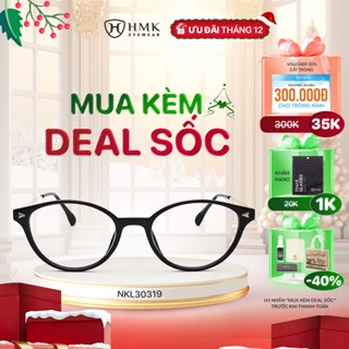  Gọng Kính Oval HMK Eyewear Nhựa Dẻo Cao Cấp  Dáng Tròn Thời Trang Nam Nữ Cắt Cận Cao - NKL30319 