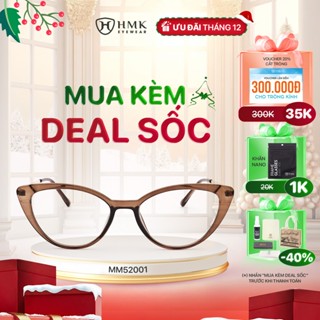  Gọng Kính Mắt Mèo HMK Eyewear Nhựa Kim Loại Cá Tính Thời Trang Nam Nữ - MM52001 