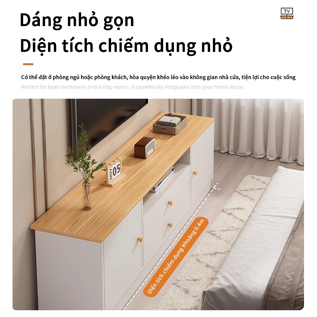 BMZAR Kệ Tủ TV 120/140cm Tủ Đựng TV Hiện Đại Chống Ẩm Ướt Phù Hợp Phòng Khách Ngủ Căn Hộ Nhỏ | BigBuy360 - bigbuy360.vn