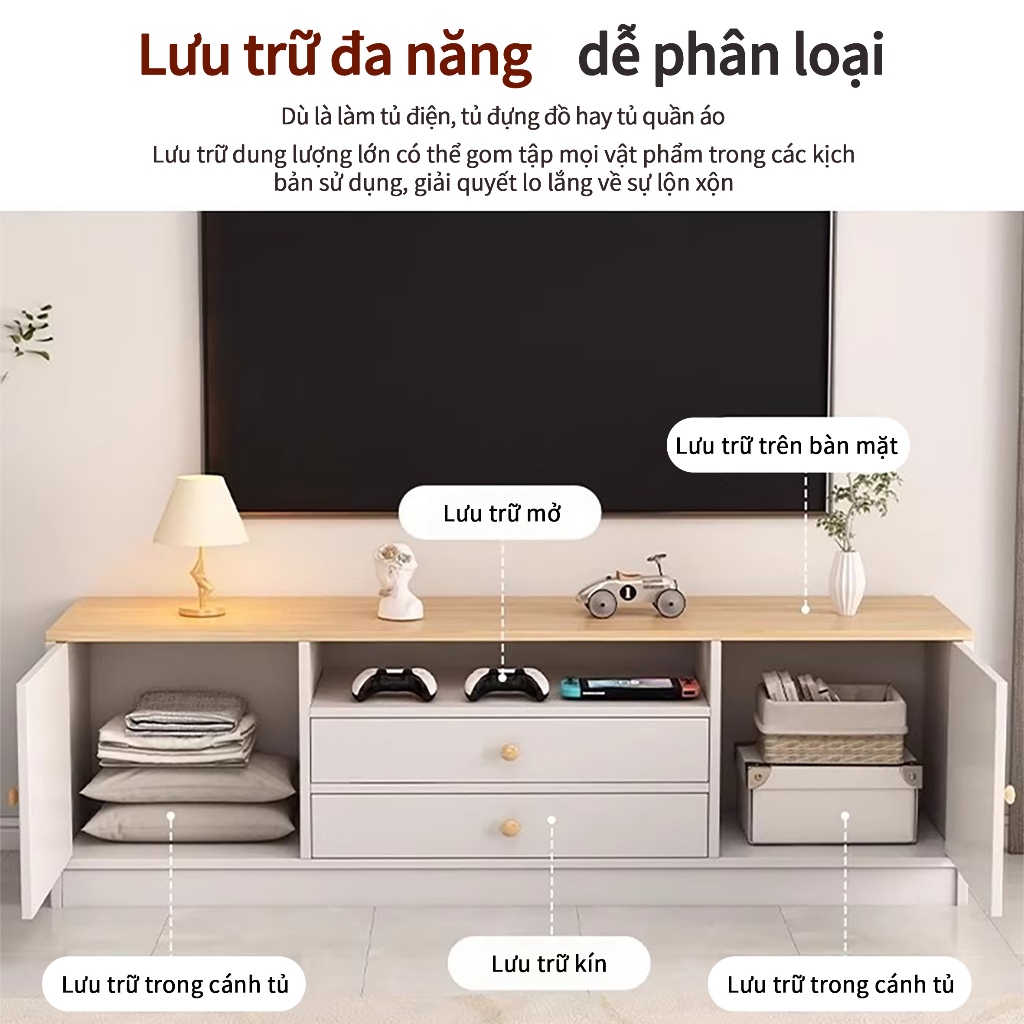 BMZAR Kệ Tủ TV 120/140cm Tủ Đựng TV Hiện Đại Chống Ẩm Ướt Phù Hợp Phòng Khách Ngủ Căn Hộ Nhỏ | BigBuy360 - bigbuy360.vn