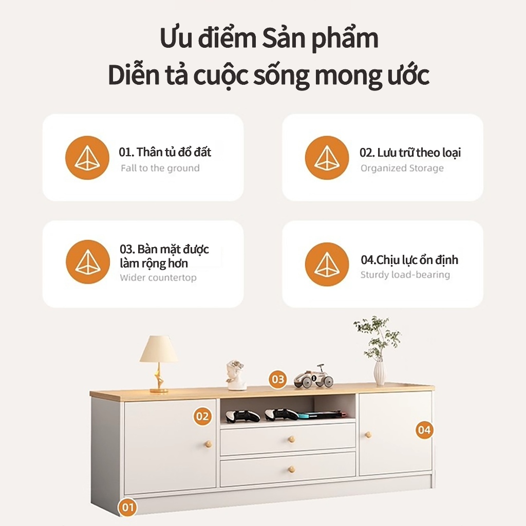 BMZAR Kệ Tủ TV 120/140cm Tủ Đựng TV Hiện Đại Chống Ẩm Ướt Phù Hợp Phòng Khách Ngủ Căn Hộ Nhỏ | BigBuy360 - bigbuy360.vn