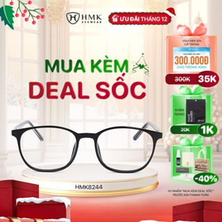  Gọng Kính Nhựa Dẻo HMK Eyewear Dáng Vuông Bầu Thời Trang Unisex 3 Màu Trendy Cắt Cận Cao - HMK8244 