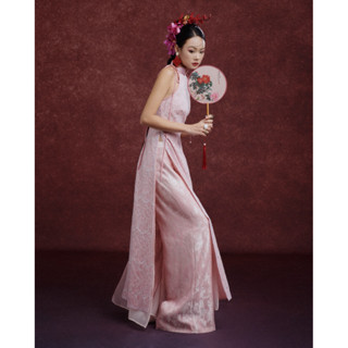  Quần Áo Dài vải gấm họa tiết dày dặn INTO.EIGHT thiết kế  Quần Mây  