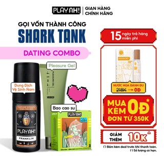  Dating Combo: Dung Dịch Vệ Sinh Nam Hương Nước Hoa 100ml + Gel Bôi Trơn Gốc Nước 100ml + Bao Cao Su PlayAh Hộp 3 