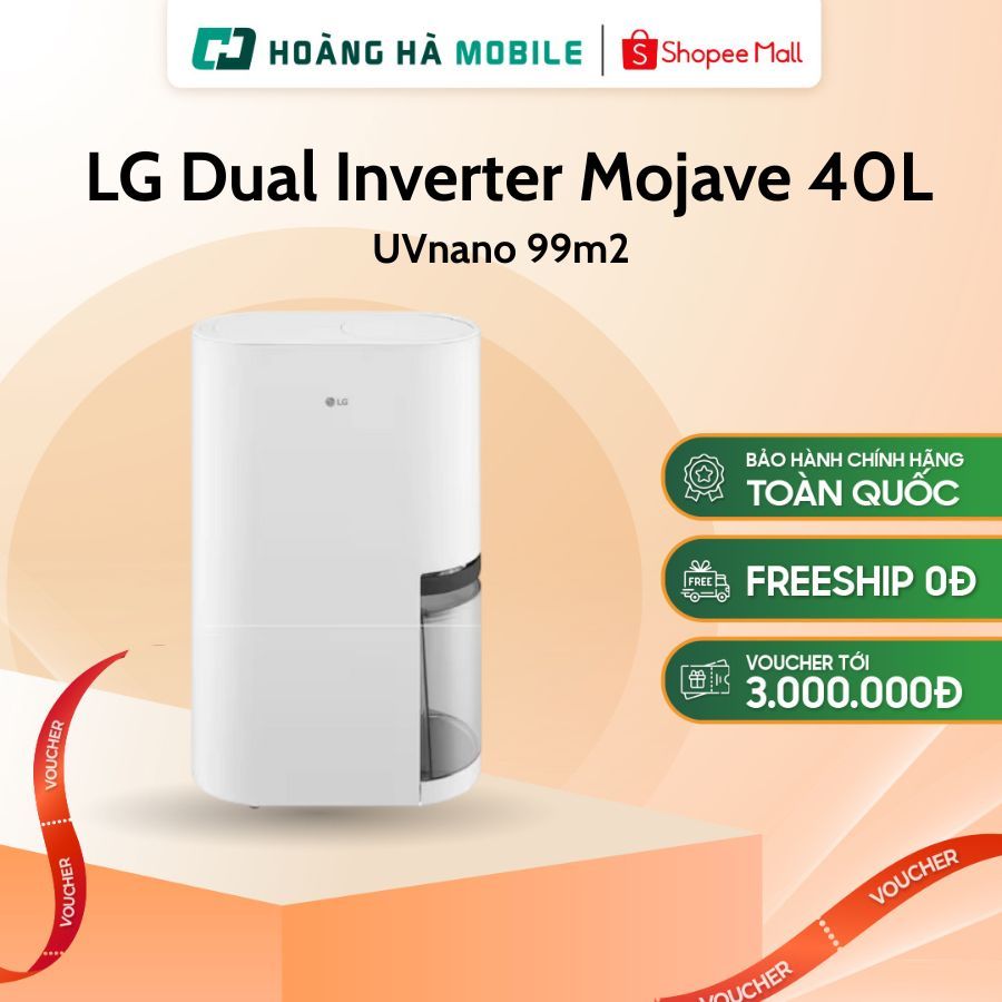 Máy hút ẩm LG Dual Inverter Mojave 40L DD23GMWE1 UVnano 99m2