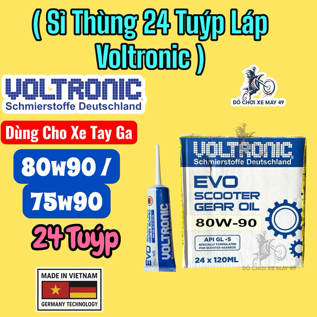 [49] ( Sỉ Thùng 24 Tuýp ) Nhớt Láp Voltronic 80w90/75w90 Cho xe tay ga >>>