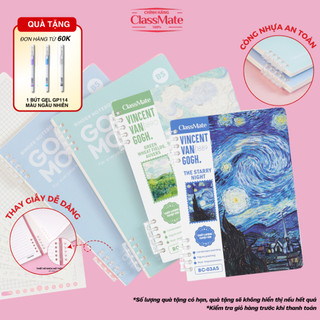   TẶNG BÚT  Sổ Còng Vangogh A5 B5 Còng Nhựa Binder Không Gỉ Bìa Sổ GOODMOOD Thay Giấy Refill 100gsm BC-06 BC-03 