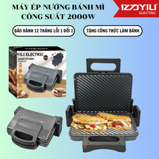  Máy nướng ép nóng bánh mì YILI công suất 2000W máy Kẹp bánh mì pate hàng chính hãng. Bảo hành 12 Tháng 