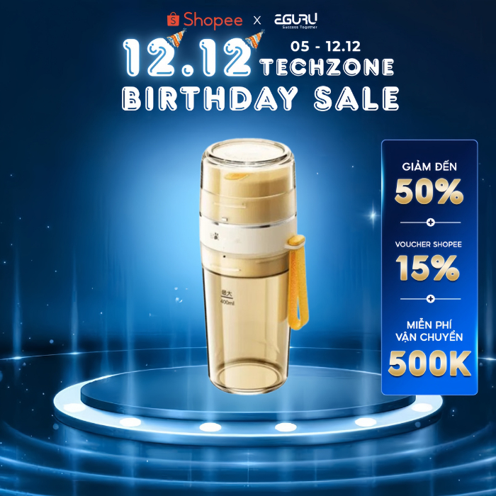 Máy Xay Sinh Tố Cầm Tay 0.1L & 0.4L Bear BL-4H05Z (9LLJ-K05V8) | 70W - Sạc Pin | BH Chính Hãng 18T