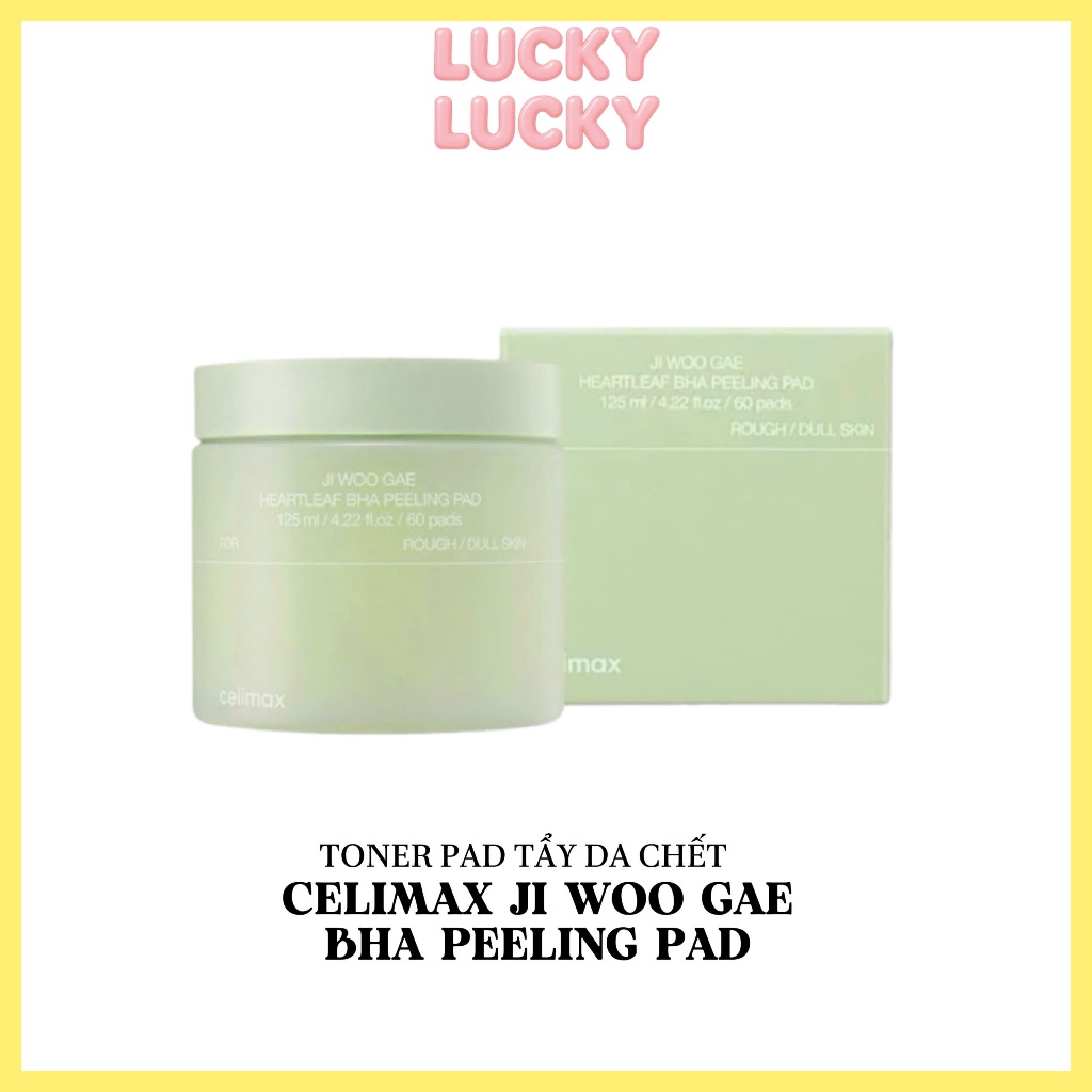 Toner Pad Tẩy Tế Bào Chết Celimax Ji Woo Gae Heartleaf BHA Peeling Pad 125ml (60 Pads)