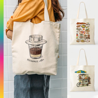 Túi tote Ấm Thực Việt Nam Túi Quà Tặng Du Lịch Lưu Niệm Túi vải Natee 33x38cm có khóa kéo Totk9554