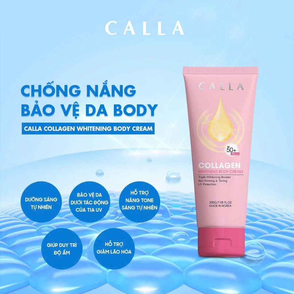 Kem body Calla Collagen dưỡng sáng da chống nắng  200g - NPP chính hãng
