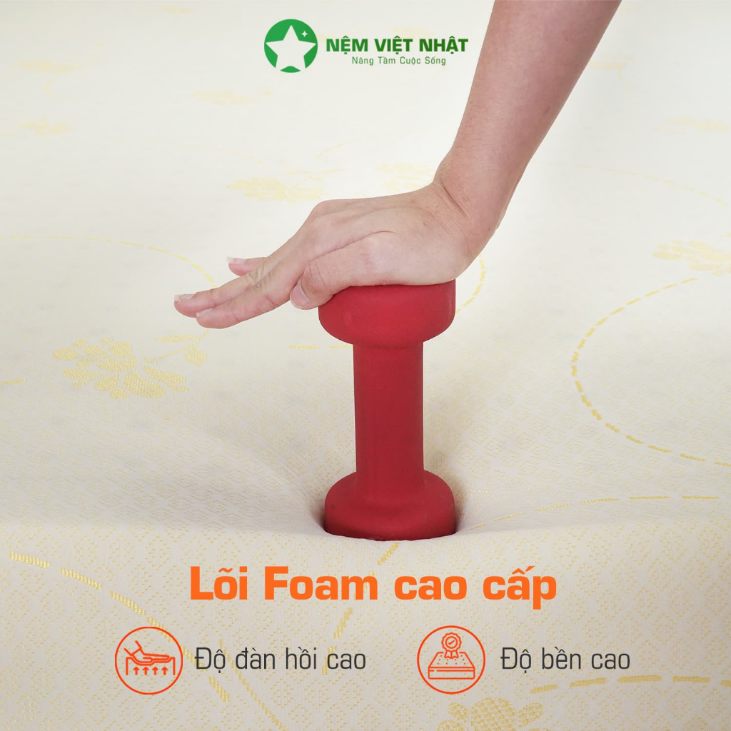 Nệm Foam Cao Cấp Việt Nhật Latex Gold - Đàn Hồi Nâng Đỡ Vượt Trội  - Bảo Hành 12 Năm - Đầy Đủ Kích Thước | BigBuy360 - bigbuy360.vn