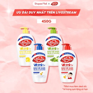   LIVE  Combo 4 chai Nước rửa tay Lifebuoy bảo vệ khỏi 99,9% vi khuẩn 450g chai 