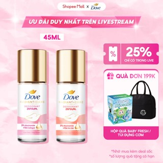   Live Lăn ngăn mùi dưỡng sáng cao cấp Dove tinh chất serum cho nữ với 3% Niacinamide giúp da sáng mịn đều màu 45ml 