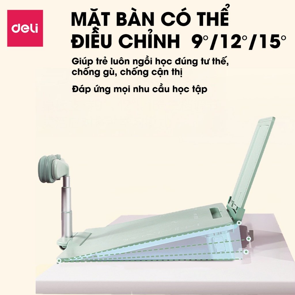 [VOUCHER 60K]Bàn Học Thông Minh Deli Bàn Học Chống Gù 3 Chế Độ 9/12/15° Điều Chỉnh Tư Thế Ngồi Học Chống Gù Chống Cận | BigBuy360 - bigbuy360.vn