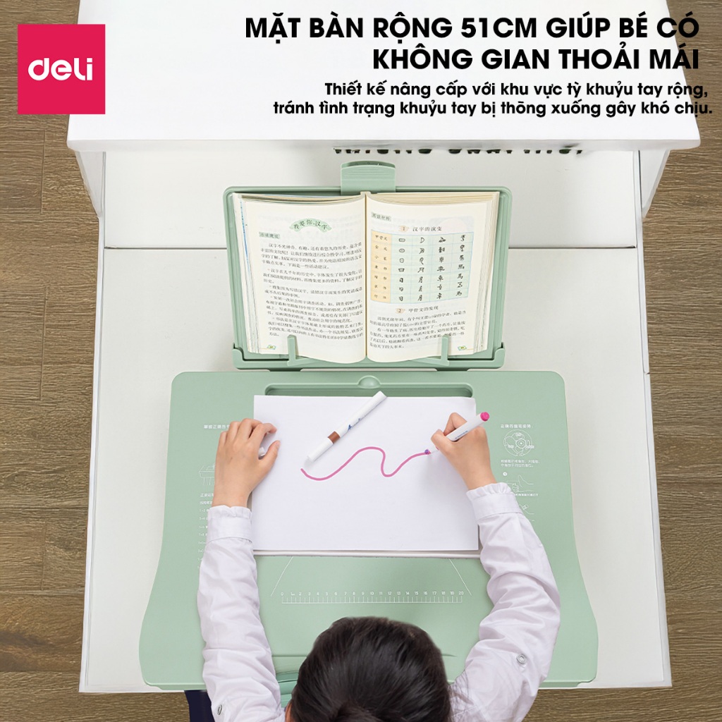 [VOUCHER 60K]Bàn Học Thông Minh Deli Bàn Học Chống Gù 3 Chế Độ 9/12/15° Điều Chỉnh Tư Thế Ngồi Học Chống Gù Chống Cận | BigBuy360 - bigbuy360.vn