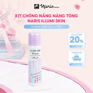  Xịt chống nắng nâng tông thon gọn Naris Parasola Illumi Skin UV Spray SPF50+   PA++++ 80gr 