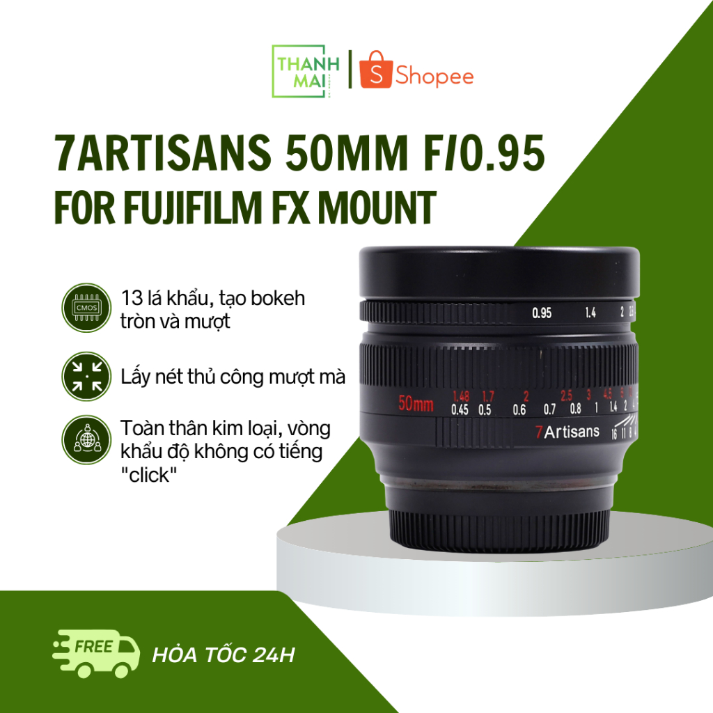 Ống kính 7Artisans 50mm F/0.95 For Fujifilm FX Mount