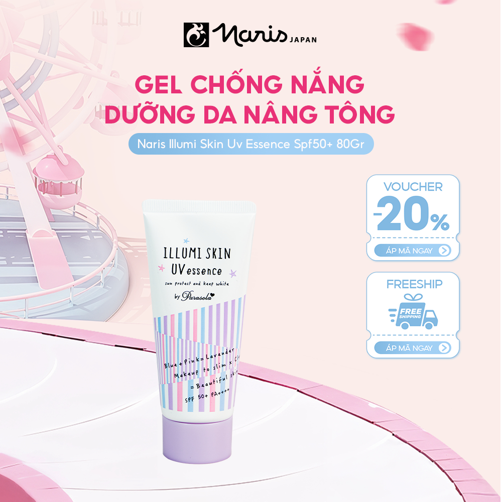  Gel chống nắng nâng tông Naris Parasola Illumi Skin UV Essence SPF50+ PA++++ 80gr 