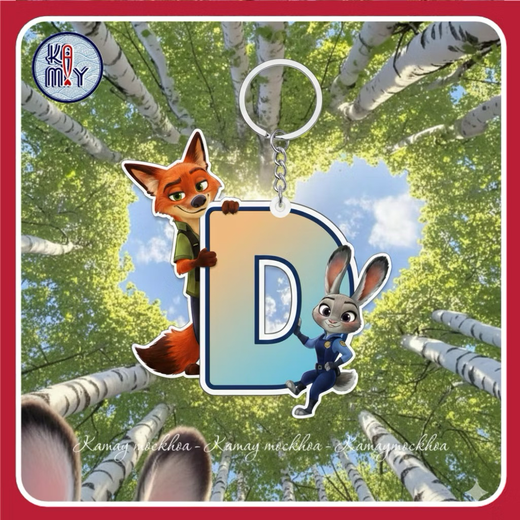 Móc khoá Chữ Cái Nick & Judy - NINI SHOP - MÓC KHOÁ COUPLE CHỮ YÊU CẦU