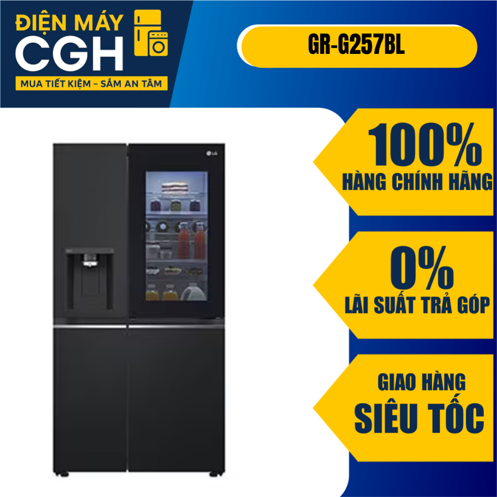 Tủ lạnh LG Inverter 635 lít Side By Side InstaView GR-G257BL