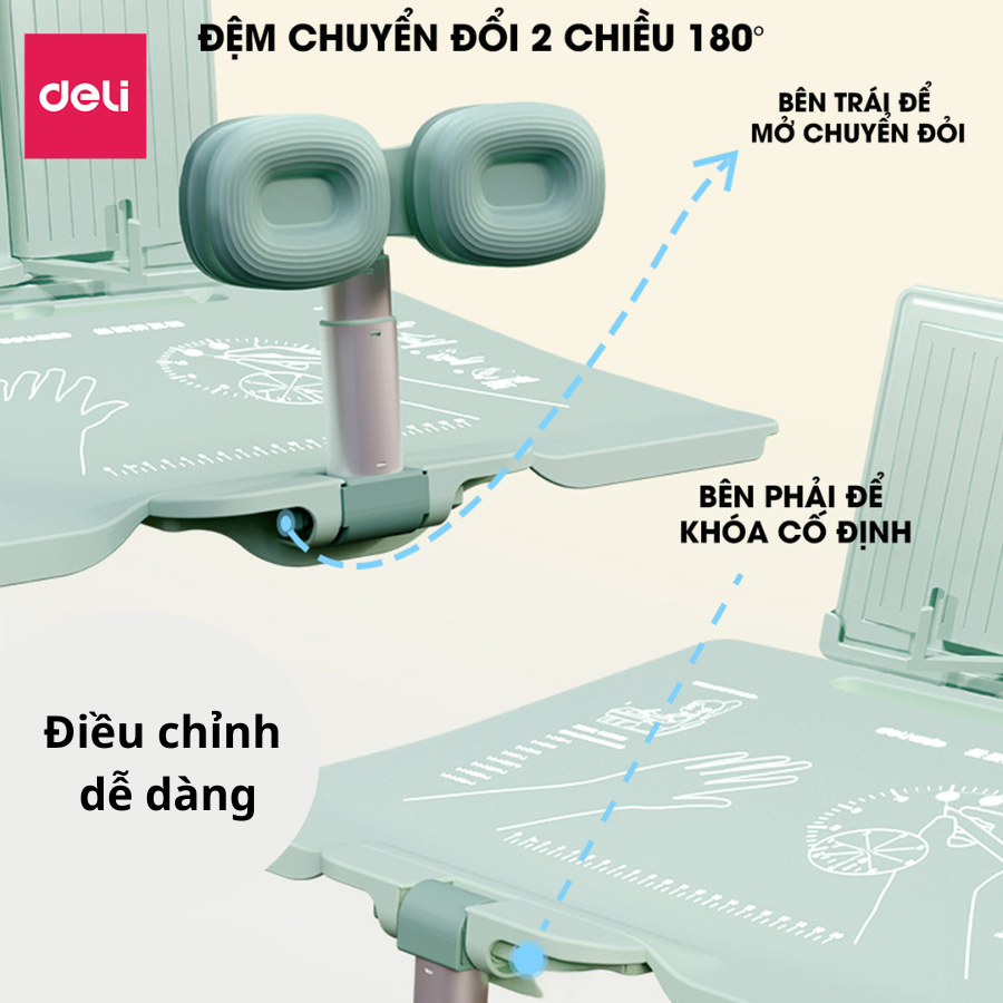 [VOUCHER 60K]Bàn Học Thông Minh Deli Bàn Học Chống Gù 3 Chế Độ 9/12/15° Điều Chỉnh Tư Thế Ngồi Học Chống Gù Chống Cận | BigBuy360 - bigbuy360.vn