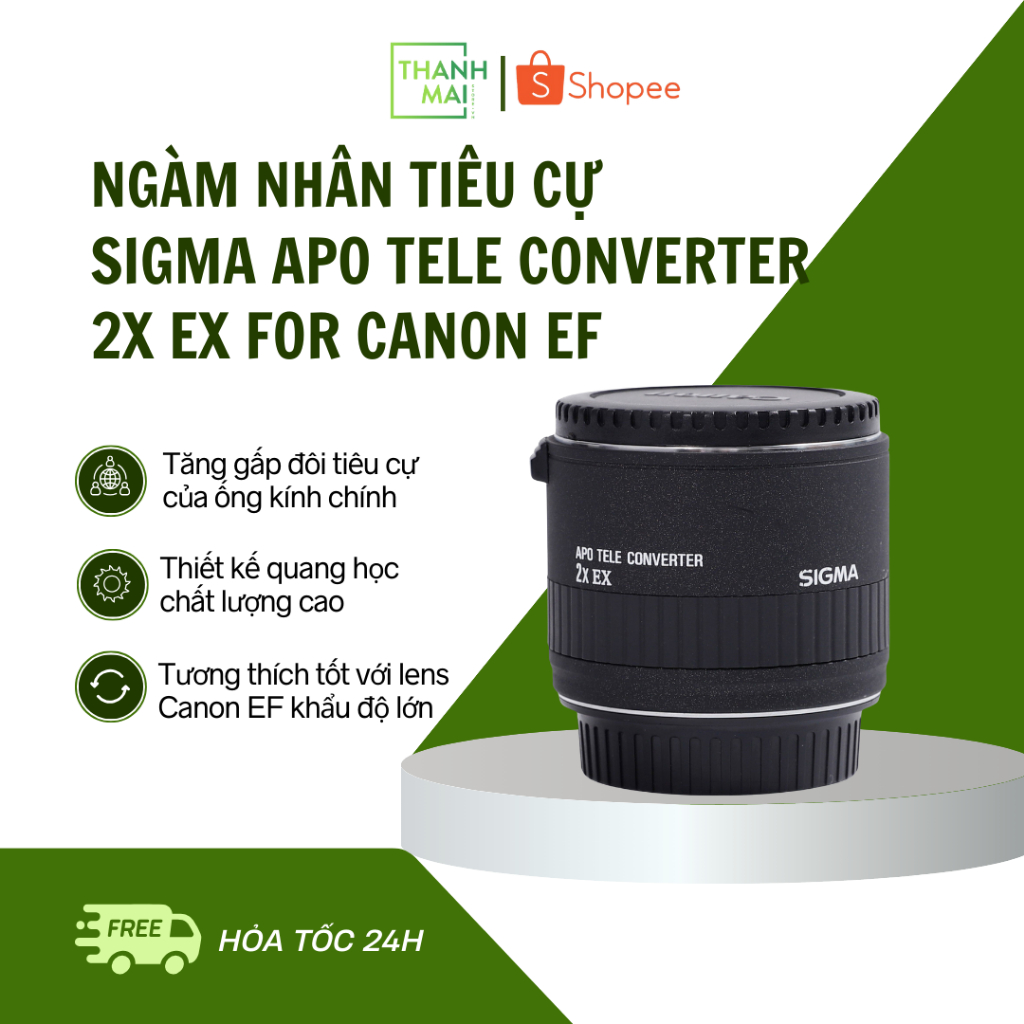 Ngàm Nhân tiêu cự Sigma APO Tele Converter 2x EX For Canon EF